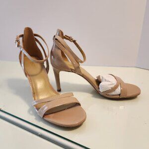 Michael Kors Strappy Nude Patent Heeled Sandals